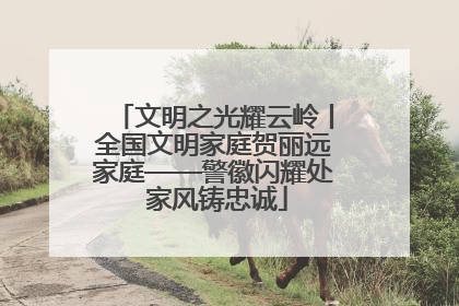 文明之光耀云岭丨全国文明家庭贺丽远家庭——警徽闪耀处 家风铸忠诚