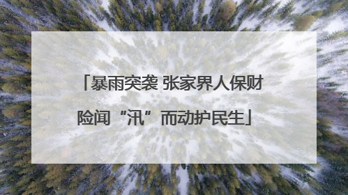 暴雨突袭 张家界人保财险闻“汛”而动护民生