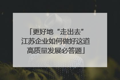 更好地“走出去” 江苏企业如何做好这道高质量发展必答题