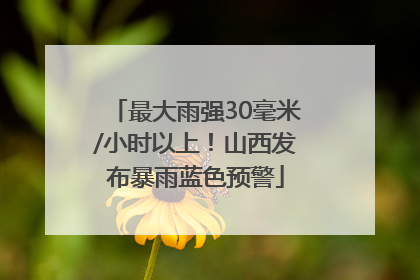 最大雨强30毫米/小时以上！山西发布暴雨蓝色预警
