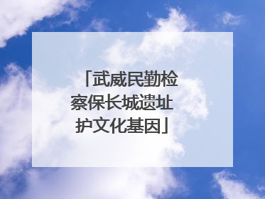 武威民勤检察保长城遗址护文化基因