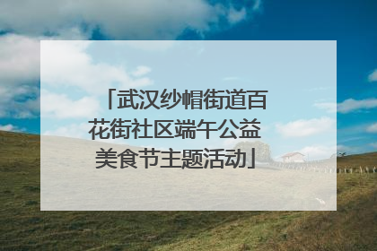 武汉纱帽街道百花街社区端午公益美食节主题活动