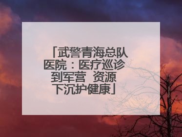 武警青海总队医院：医疗巡诊到军营  资源下沉护健康
