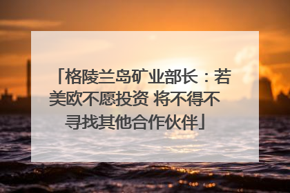 格陵兰岛矿业部长：若美欧不愿投资 将不得不寻找其他合作伙伴