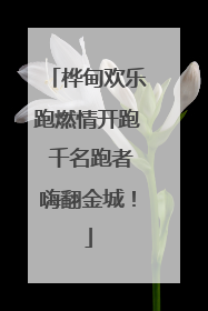 桦甸欢乐跑燃情开跑 千名跑者嗨翻金城！