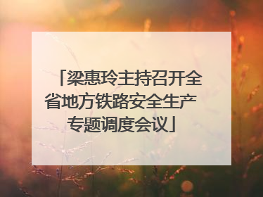 梁惠玲主持召开全省地方铁路安全生产专题调度会议