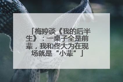 梅婷谈《我的后半生》：一桌子全是前辈，我和佟大为在现场就是“小辈”