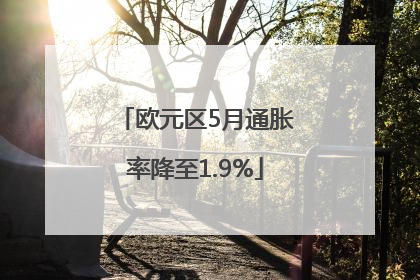 欧元区5月通胀率降至1.9%
