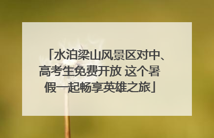 水泊梁山风景区对中、高考生免费开放 这个暑假一起畅享英雄之旅