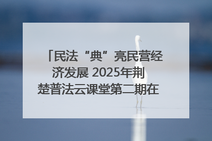 民法“典”亮民营经济发展 2025年荆楚普法云课堂第二期在武汉客厅开讲