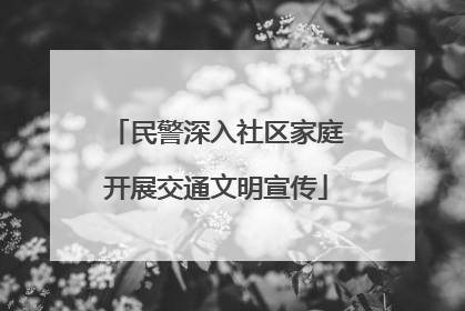 民警深入社区家庭开展交通文明宣传