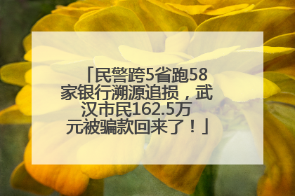 民警跨5省跑58家银行溯源追损，武汉市民162.5万元被骗款回来了！