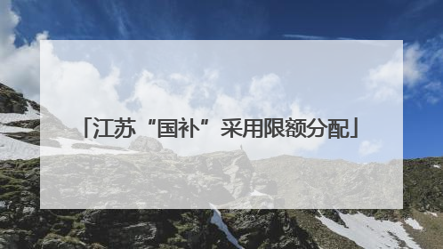 江苏“国补”采用限额分配