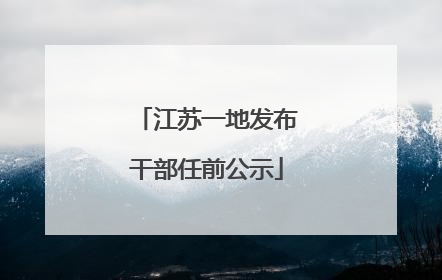 江苏一地发布干部任前公示