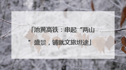 池黄高铁：串起“两山”盛景，铺就文旅坦途