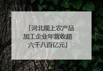 河北规上农产品加工企业年营收超六千八百亿元