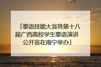 泰语技能大赛暨第十八届广西高校学生泰语演讲公开赛在南宁举办