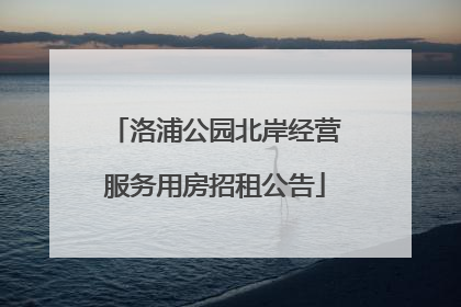 洛浦公园北岸经营服务用房招租公告