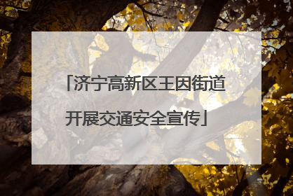 济宁高新区王因街道开展交通安全宣传