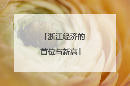 浙江经济的首位与新高
