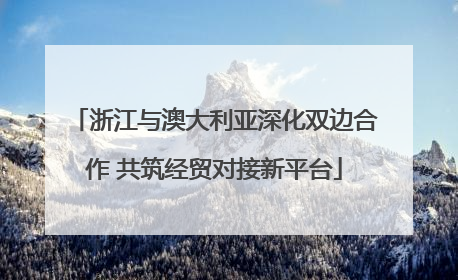 浙江与澳大利亚深化双边合作 共筑经贸对接新平台