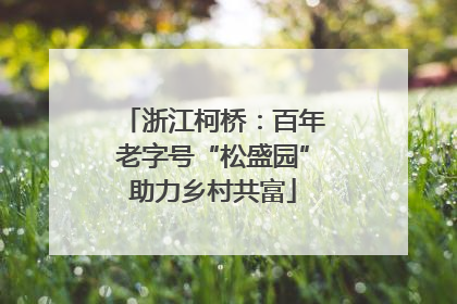 浙江柯桥：百年老字号“松盛园”助力乡村共富