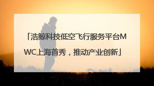 浩鲸科技低空飞行服务平台MWC上海首秀，推动产业创新