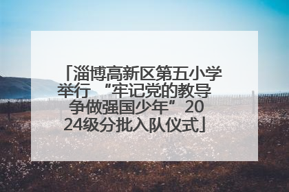 淄博高新区第五小学举行 “牢记党的教导 争做强国少年”2024级分批入队仪式