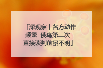 深观察丨各方动作频繁  俄乌第二次直接谈判前景不明