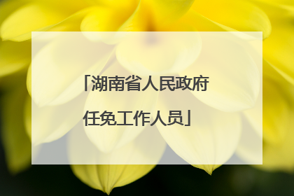 湖南省人民政府任免工作人员