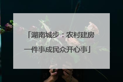 湖南城步:农村建房一件事成民众开心事