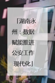 湖南永州：数据赋能推进公安工作现代化