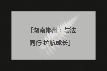 湖南郴州：与法同行 护航成长
