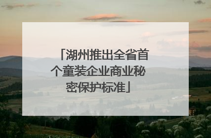 湖州推出全省首个童装企业商业秘密保护标准