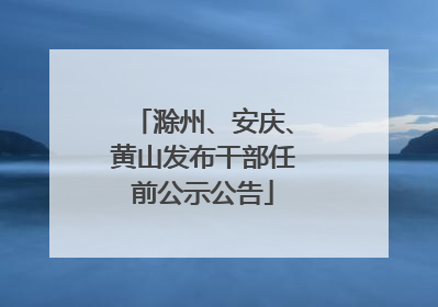 滁州、安庆、黄山发布干部任前公示公告