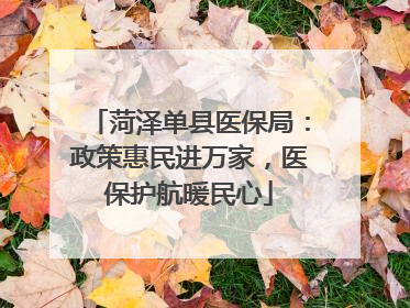 菏泽单县医保局：政策惠民进万家，医保护航暖民心