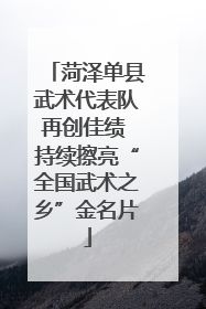 菏泽单县武术代表队再创佳绩 持续擦亮“全国武术之乡”金名片