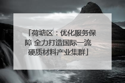 荷塘区：优化服务保障 全力打造国际一流硬质材料产业集群