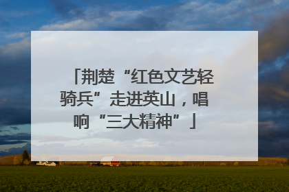 荆楚“红色文艺轻骑兵”走进英山，唱响“三大精神”