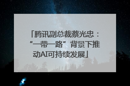 腾讯副总裁蔡光忠：“一带一路”背景下推动AI可持续发展