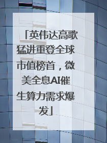 英伟达高歌猛进重登全球市值榜首，微美全息AI催生算力需求爆发