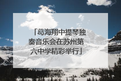 葛海翔中提琴独奏音乐会在苏州第六中学精彩举行