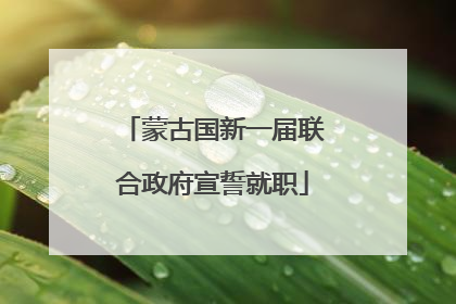 蒙古国新一届联合政府宣誓就职