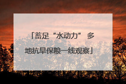 蓄足“水动力” 多地抗旱保粮一线观察
