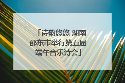 诗韵悠悠 湖南邵东市举行第五届端午音乐诗会