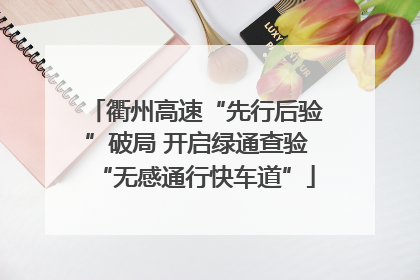 衢州高速“先行后验”破局 开启绿通查验“无感通行快车道”