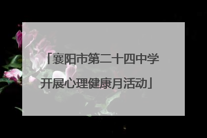 襄阳市第二十四中学开展心理健康月活动