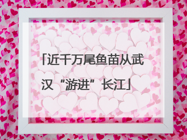 近千万尾鱼苗从武汉“游进”长江