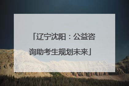 辽宁沈阳：公益咨询助考生规划未来