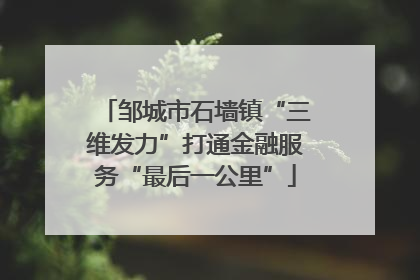 邹城市石墙镇“三维发力”打通金融服务“最后一公里”